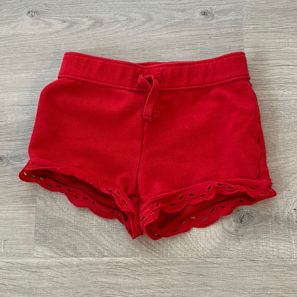 Janie and Jack Red Eyelet Shorts
